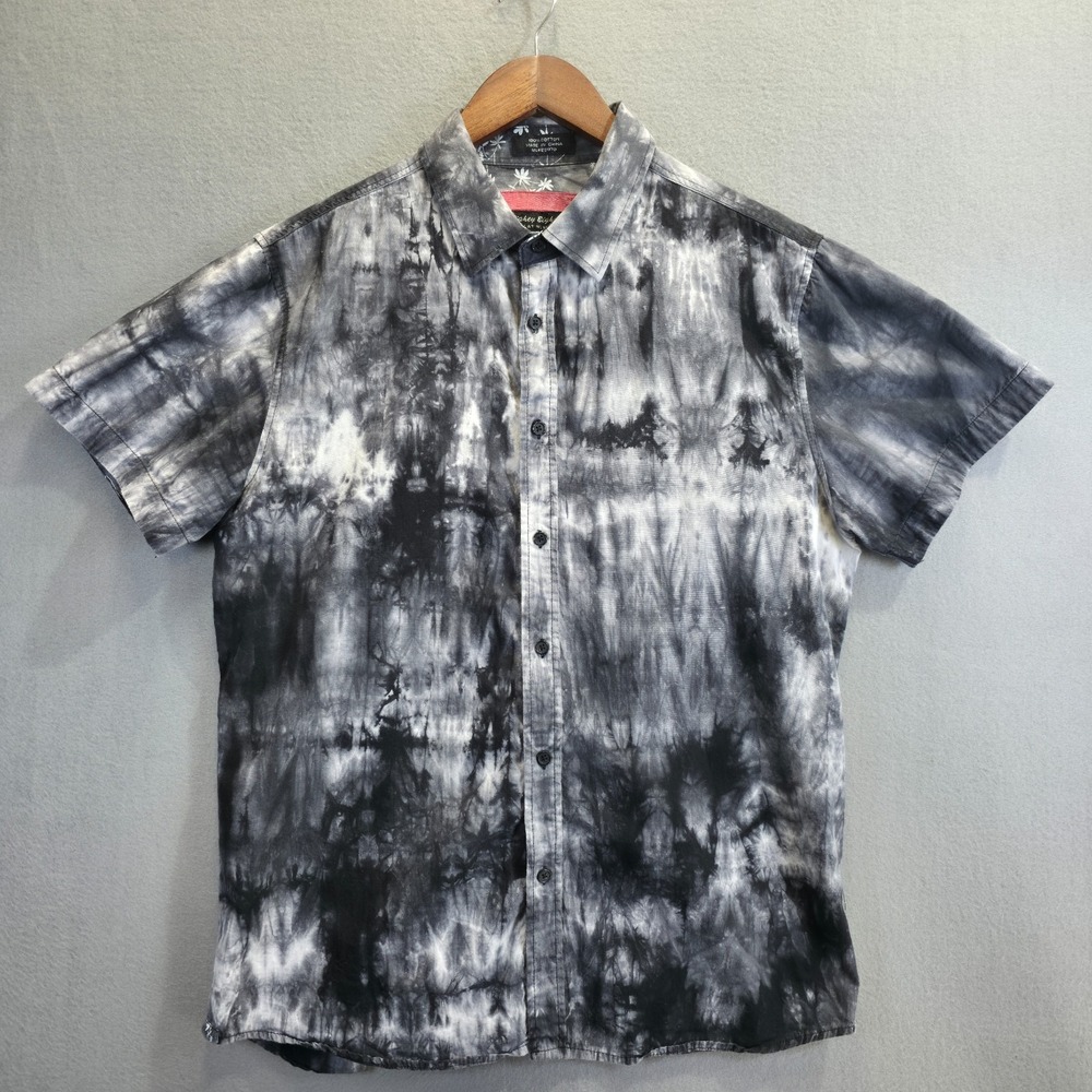 Eighty Eight Platinum Men's Black Short Sleeve Button Up Shirt Size Large